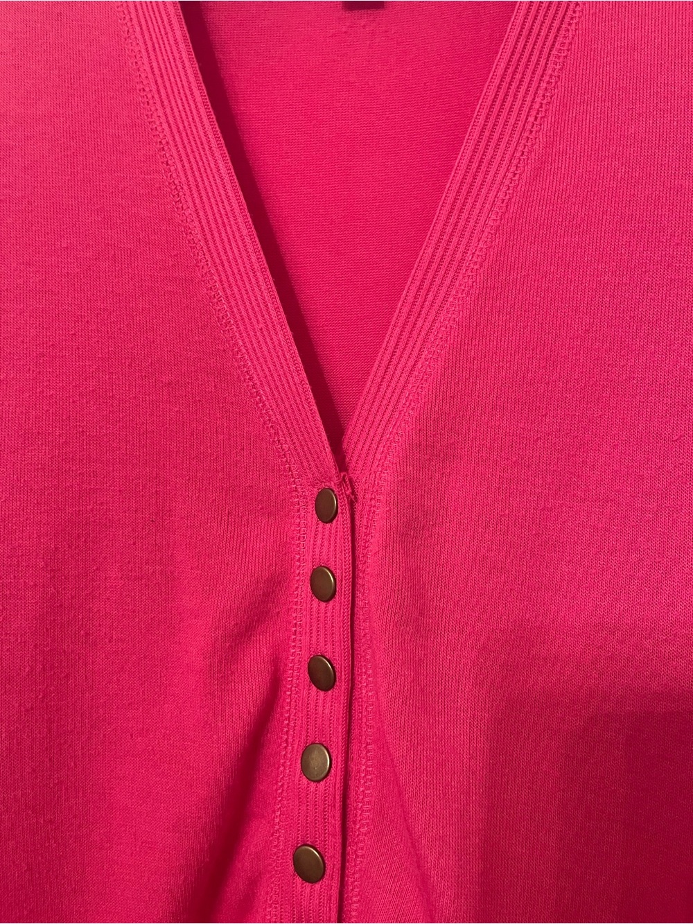 Zenana Outfitters Hot Pink Button-Front Lightweight Cardigan - Picture 3 of 5